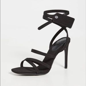 off-white black satin zip tie sandal